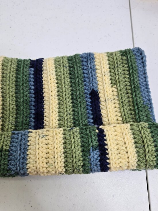 Handmade Crochet Cat Ear Beanie, Striped Acrylic Kitty Hat main image 10